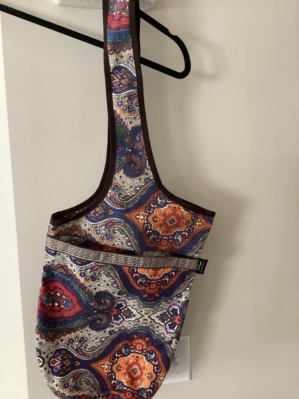 Paisley Pattern Shoulder Bag in Orange, Purple and Blue